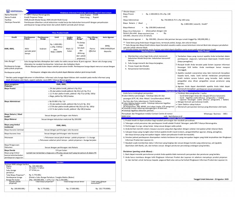 RIPLAY Umum Kredit Bunga